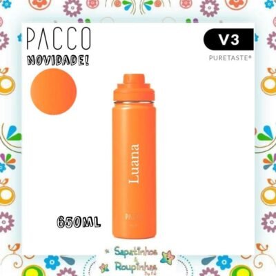 Pacco - Garrafa Térmica Hydra V3 Puretaste Orange com gravação a laser