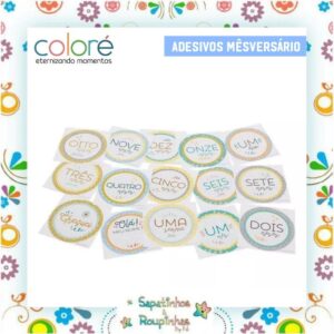 Coloré - Adesivos Mêsversário Tons Pastéis - Imagem 3