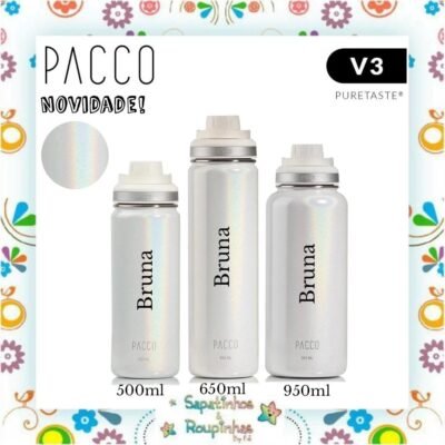 Pacco - Garrafa Térmica Hydra V3 Puretaste Pérola com gravação a laser 