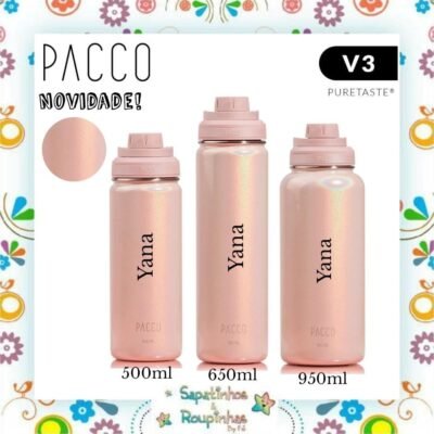 Pacco - Garrafa Térmica Hydra V3 Puretaste Quartzo Rosa com gravação a laser