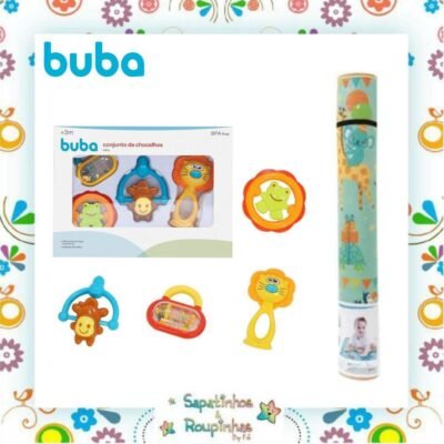 Buba - Kit Tapete Animal Party e Conjunto de chocalhos baby