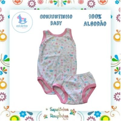 Estilinho - Conjunto Infantil Body e Tapa Fralda Love