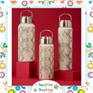 Pacco - Kit Garrafa Térmica White Snake Branca 950ml e Capa G alta Creme com gravação a laser - Imagem 6