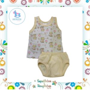 Estilinho - Pijama Infantil Regata e Tapa Fralda Animaizinhos - Imagem 3