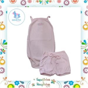 Estilinho - Conjunto Infantil Body e Shorts de bolinha - Imagem 4