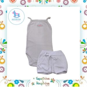 Estilinho - Conjunto Infantil Body e Shorts de bolinha - Imagem 3