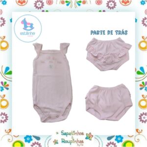 Estilinho - Conjunto Infantil Body e Tapa Fralda Bordado - Imagem 3
