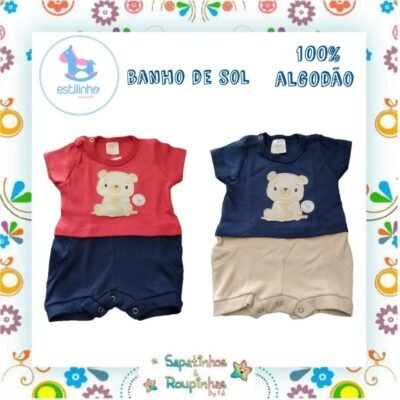 Estilinho - Macaquinho Banho de Sol Infantil Menino 