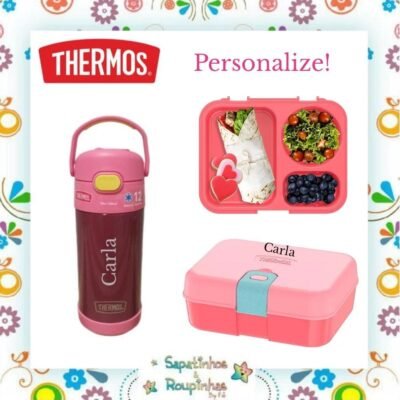 Thermos - Kit Garrafa Térmica e Bento Box com gravação a laser 