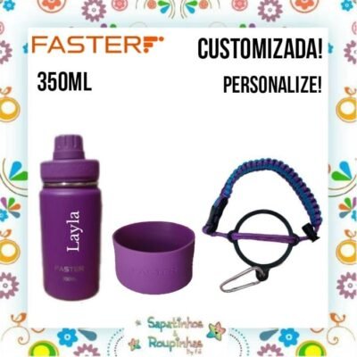 Faster - Kit Garrafa Térmica, capa e alça com gravação a laser 