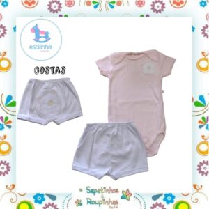 Estilinho - Conjunto Infantil Ursinho Body e Shorts - Imagem 4