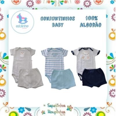 Estilinho - Conjunto Infantil Body e Shorts Menino