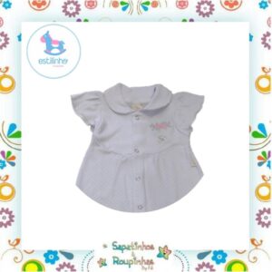 Estilinho - Macacão Infantil Manga Curta Baby Flor - Imagem 3