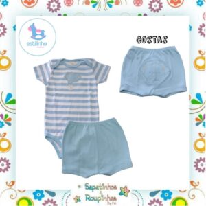 Estilinho - Conjunto Infantil Body e Shorts Menino - Imagem 3