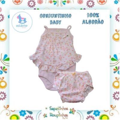 Estilinho - Conjunto Infantil Body e Tapa Fralda Love