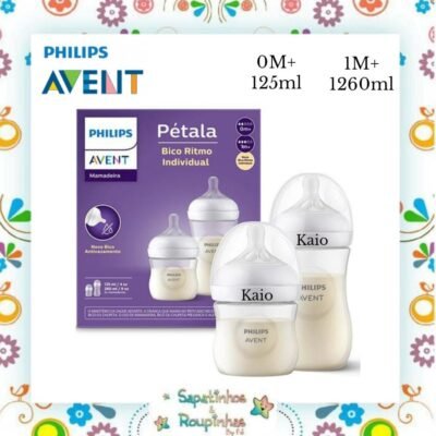 Philips Avent - Kit 2 Mamadeiras Pétala com gravação a laser 