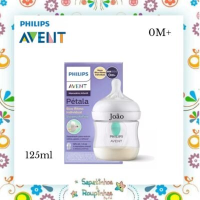 Philips Avent - Mamadeira Pétala 125ml AirFree com gravação a laser