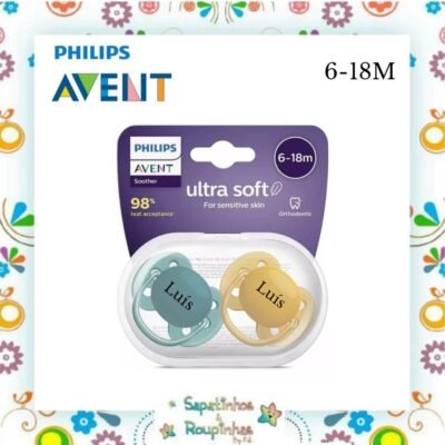 Philips Avent - Chupeta Ultra Soft 6-18M com gravação a laser