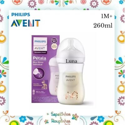 Philips Avent - Mamadeira Pétala 3.0 Girafa 260ml com gravação a laser