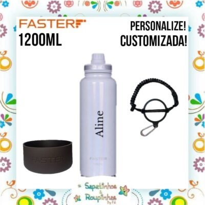 Faster - Kit Garrafa Térmica, Alça e Capa com gravação a laser