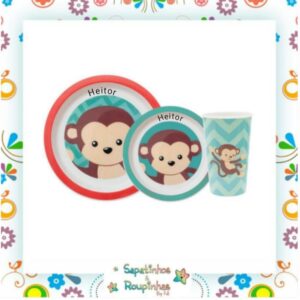 Buba- Kit Refeição Macaquinho com gravação a laser - Imagem 9