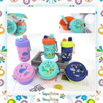 Kit Marmita e copo com Bico Duplo e com gravação a laser