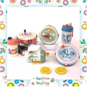 Conjunto de Marmita redonda mais Copo com Canudo e com gravação a laser - Imagem 7