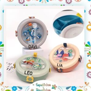 Conjunto de Marmita redonda mais Copo com Canudo e com gravação a laser - Imagem 6