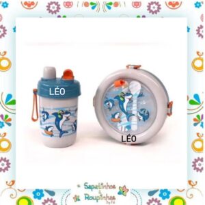 Conjunto de Marmita redonda mais Copo com Canudo e com gravação a laser - Imagem 4