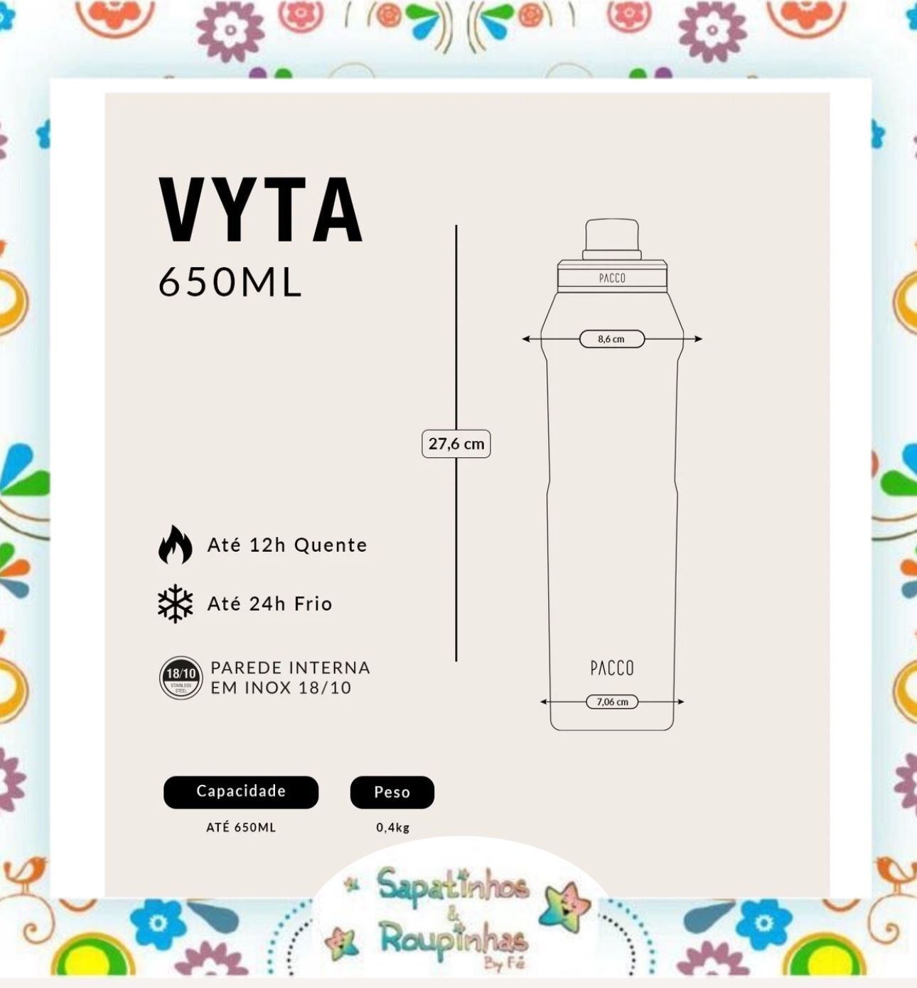 PACCO – Garrafa Térmica Vyta 650ml com gravação a laser - Imagem 9