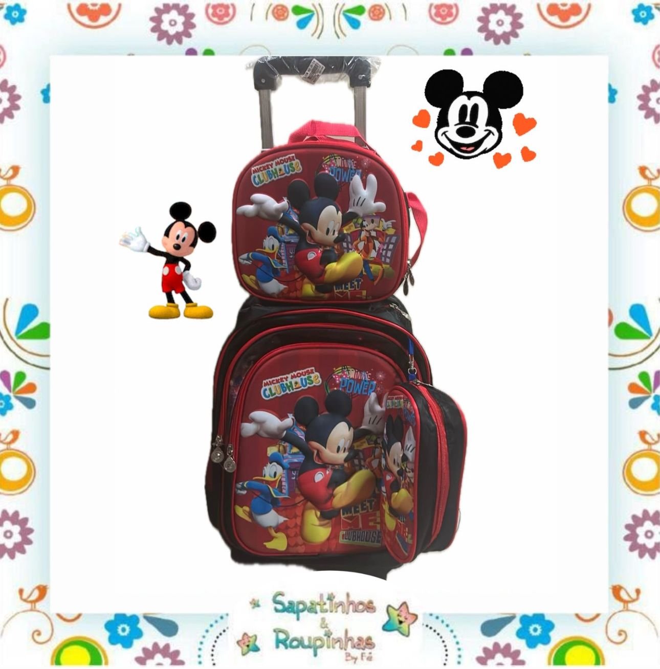 Kit 3 em 1 – Mochila de Rodinha + Lancheira + Estojo de Personagens - Imagem 23