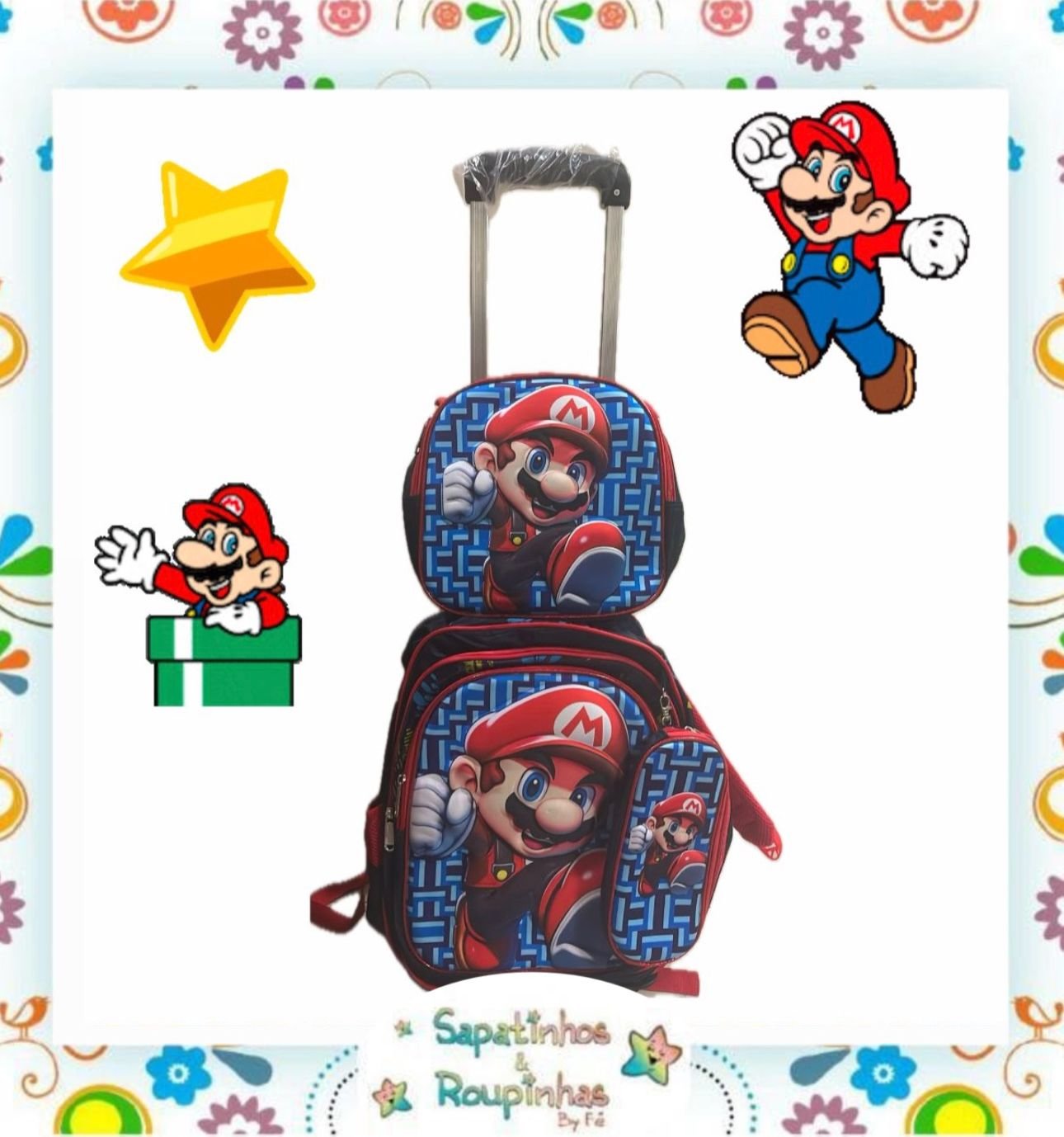 Kit 3 em 1 – Mochila de Rodinha + Lancheira + Estojo de Personagens - Imagem 24