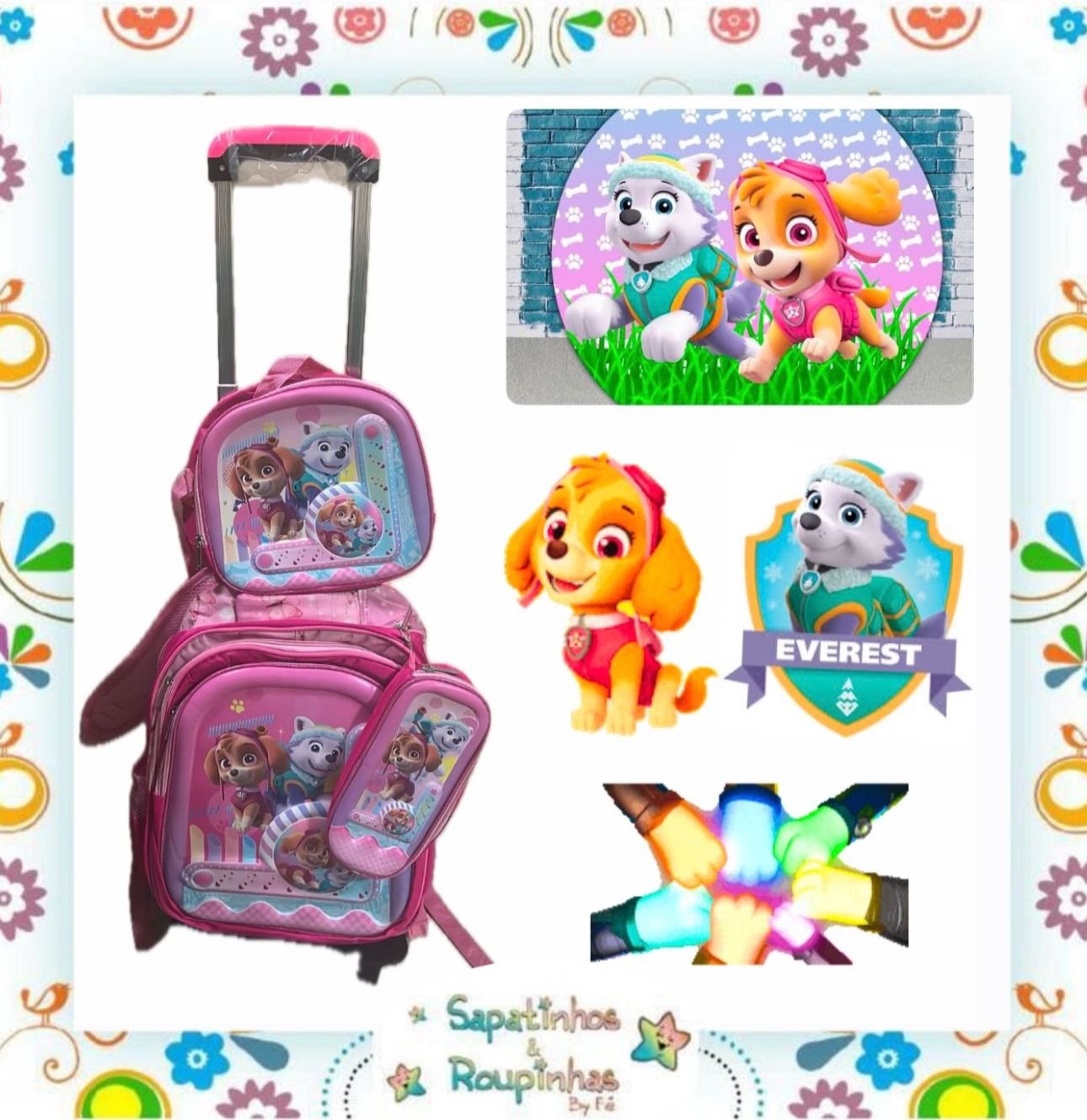 Kit 3 em 1 – Mochila de Rodinha + Lancheira + Estojo de Personagens - Imagem 29