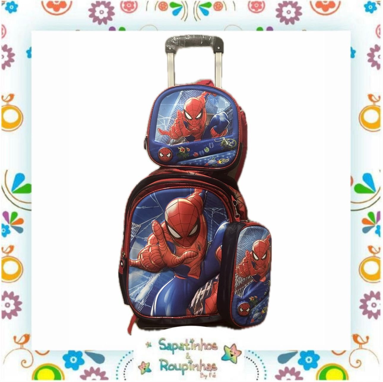 Kit 3 em 1 – Mochila de Rodinha + Lancheira + Estojo de Personagens - Imagem 13
