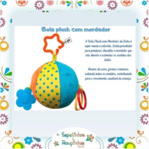 Buba - Bola plush de pelúcia para bebês com mordedor e barulho de chocalho - Imagem 3
