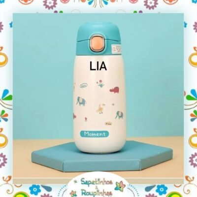 Garrafa térmica infantil com gravação a laser 360ml Moments sem canudo