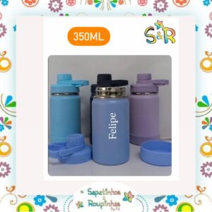 S&R - Garrafa Térmica 350ml sem Canudo com base de silicone personalizada - Imagem 3