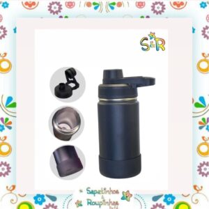 S&R - Garrafa Térmica 350ml sem Canudo com base de silicone personalizada - Imagem 12