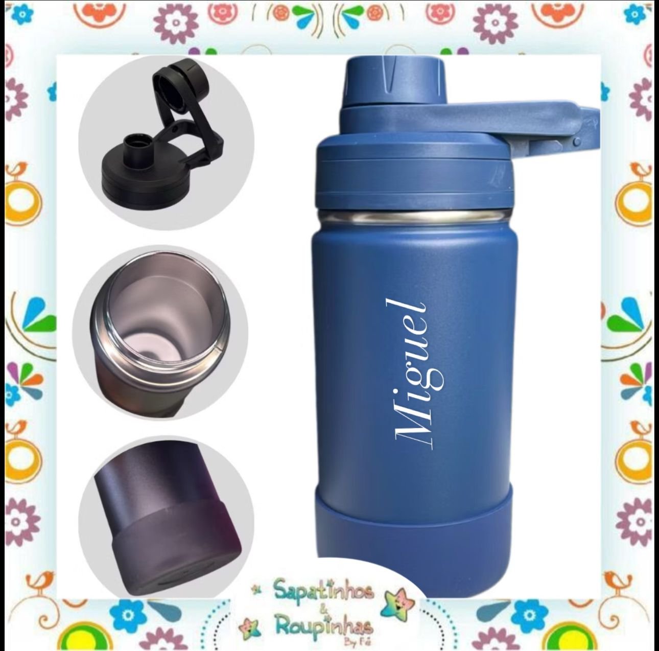 S&R - Garrafa Térmica 350ml sem Canudo com base de silicone personalizada - Imagem 9