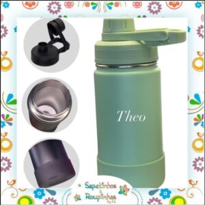 S&R - Garrafa Térmica 350ml sem Canudo com base de silicone personalizada - Imagem 6