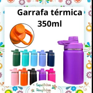 S&R - Garrafa Térmica 350ml sem Canudo com base de silicone personalizada - Imagem 4
