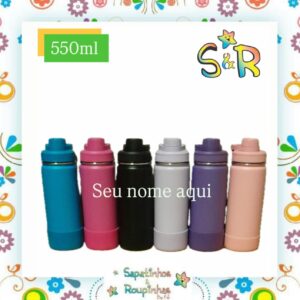 S&R - Garrafa Térmica 550ml sem Canudo com base de silicone personalizada - Imagem 3