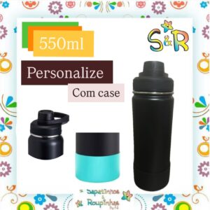 S&R - Garrafa Térmica 550ml sem Canudo com base de silicone personalizada - Imagem 8