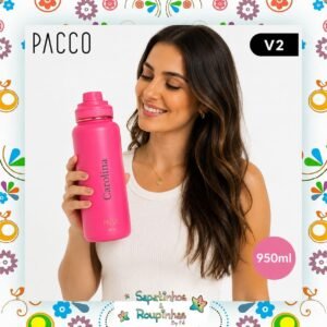 Pacco – Kit Garrafa Térmica 950ml e Capa G Alta com gravação a laser - Imagem 4
