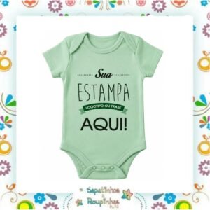 Body Bebê Tradicional Poliéster Unissex Personalizado em DTF - Imagem 6