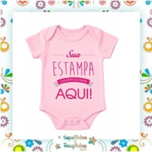 Body Bebê Tradicional Poliéster Unissex Personalizado em DTF - Imagem 7