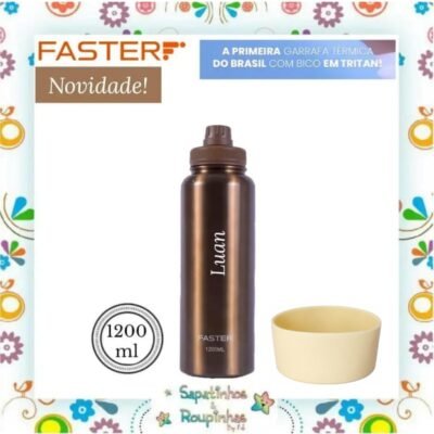 Faster – Kit Garrafa Térmica 1200ml Capa G com gravação a laser